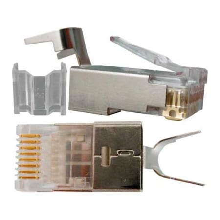 Chiptech, Inc Dba Vertical Cable Vertical Cable 012-021-100 Cat 6, RJ45 Shielded Modular Plugs, 8P 8C, 50 Micro-Inches Gold Plated 012-021-100